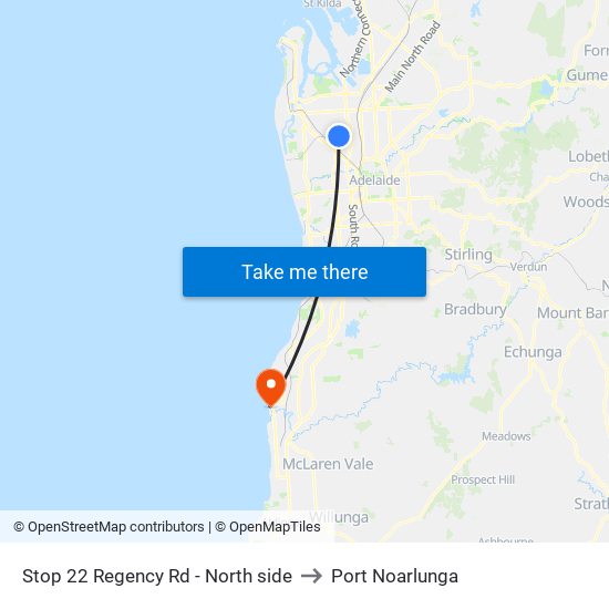 Stop 22 Regency Rd - North side to Port Noarlunga map