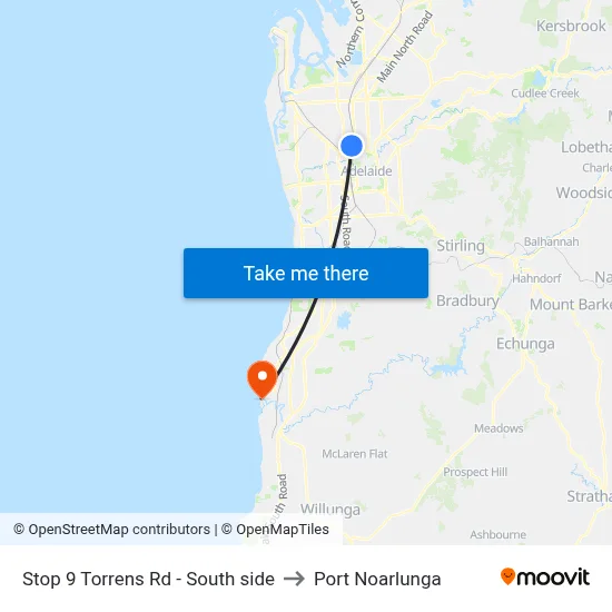 Stop 9 Torrens Rd - South side to Port Noarlunga map