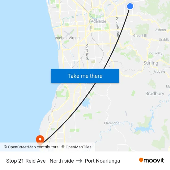 Stop 21 Reid Ave - North side to Port Noarlunga map