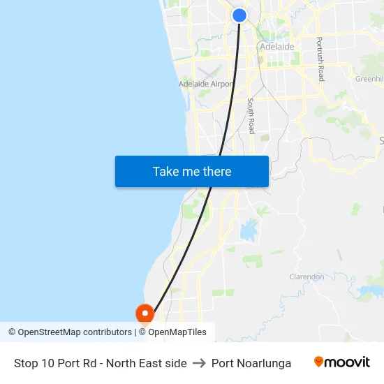Stop 10 Port Rd - North East side to Port Noarlunga map