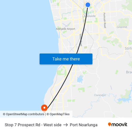 Stop 7 Prospect Rd - West side to Port Noarlunga map