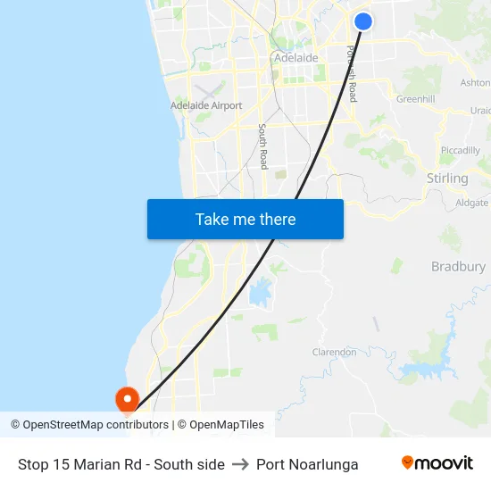 Stop 15 Marian Rd - South side to Port Noarlunga map