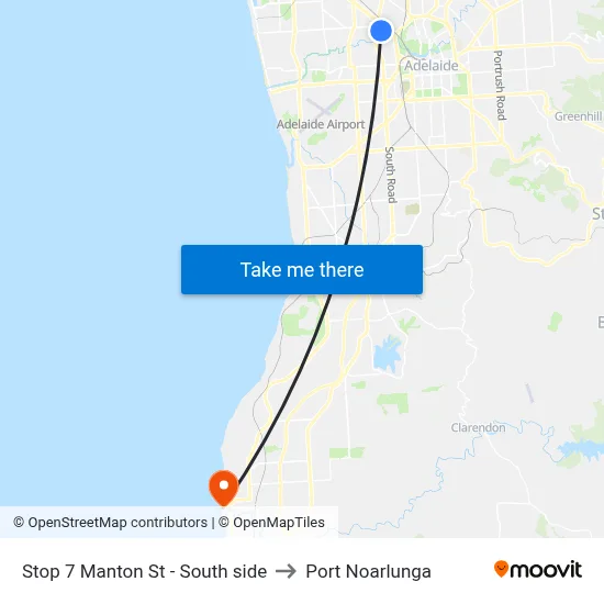 Stop 7 Manton St - South side to Port Noarlunga map