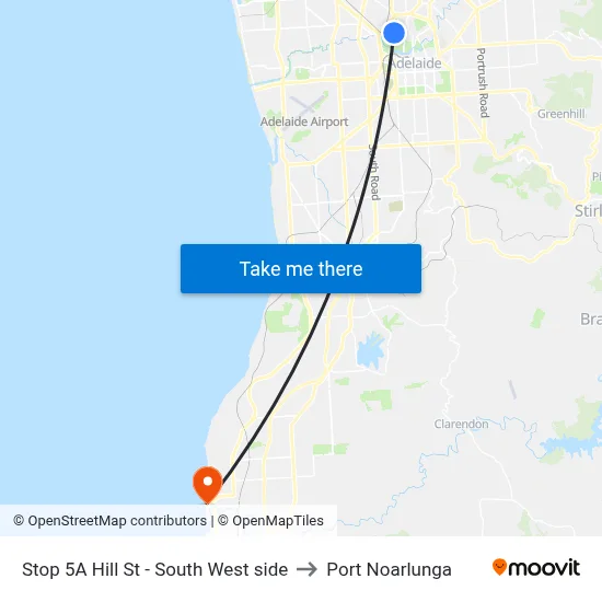 Stop 5A Hill St - South West side to Port Noarlunga map