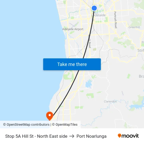 Stop 5A Hill St - North East side to Port Noarlunga map