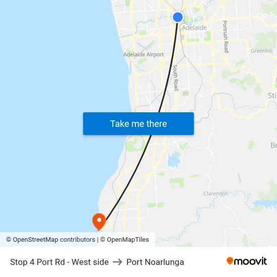 Stop 4 Port Rd - West side to Port Noarlunga map