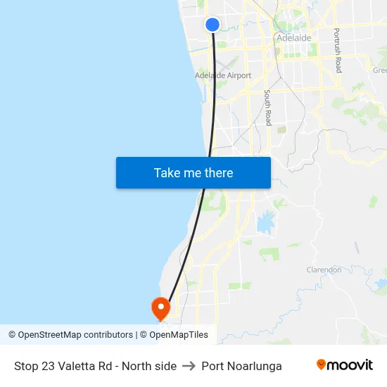 Stop 23 Valetta Rd - North side to Port Noarlunga map