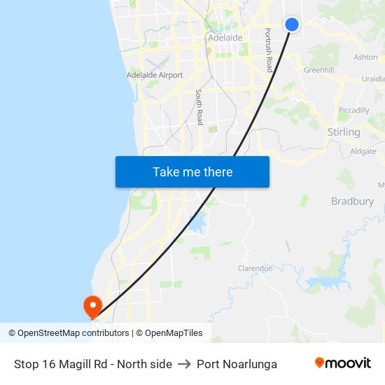 Stop 16 Magill Rd - North side to Port Noarlunga map