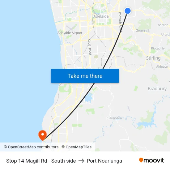 Stop 14 Magill Rd - South side to Port Noarlunga map
