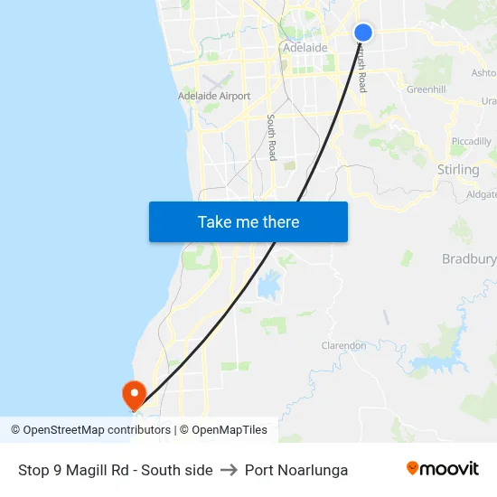 Stop 9 Magill Rd - South side to Port Noarlunga map