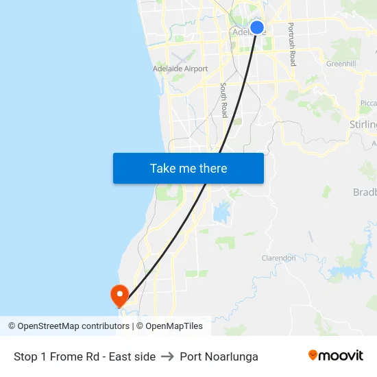 Stop 1 Frome Rd - East side to Port Noarlunga map