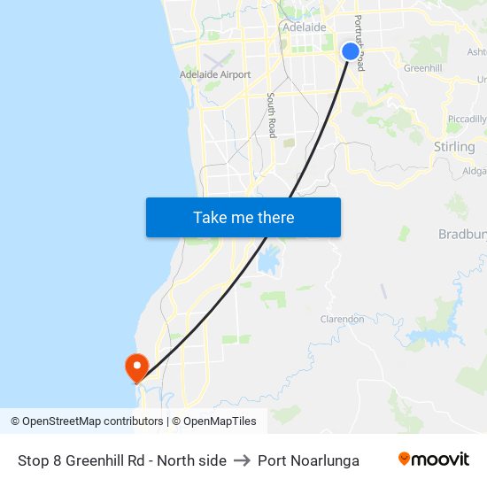 Stop 8 Greenhill Rd - North side to Port Noarlunga map