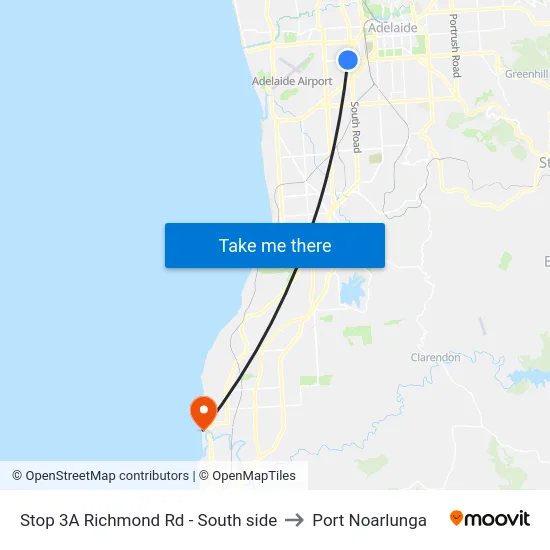 Stop 3A Richmond Rd - South side to Port Noarlunga map
