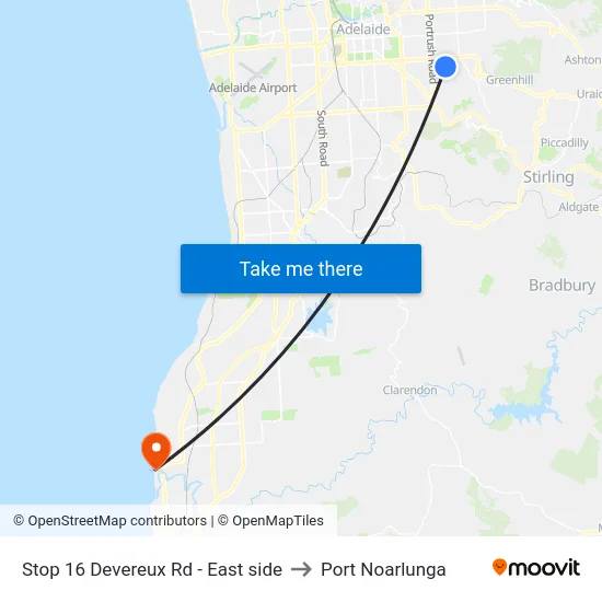 Stop 16 Devereux Rd - East side to Port Noarlunga map