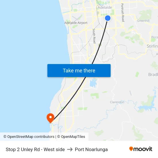 Stop 2 Unley Rd - West side to Port Noarlunga map