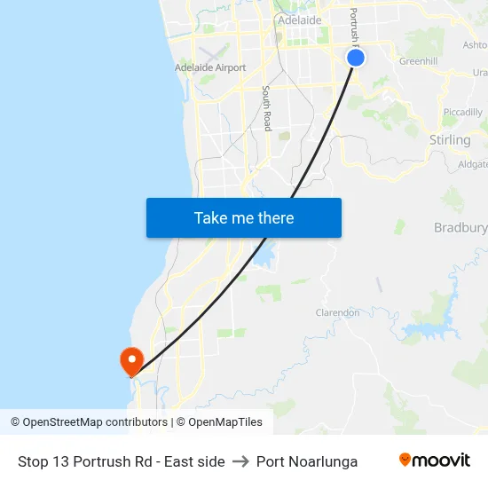 Stop 13 Portrush Rd - East side to Port Noarlunga map