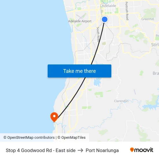 Stop 4 Goodwood Rd - East side to Port Noarlunga map