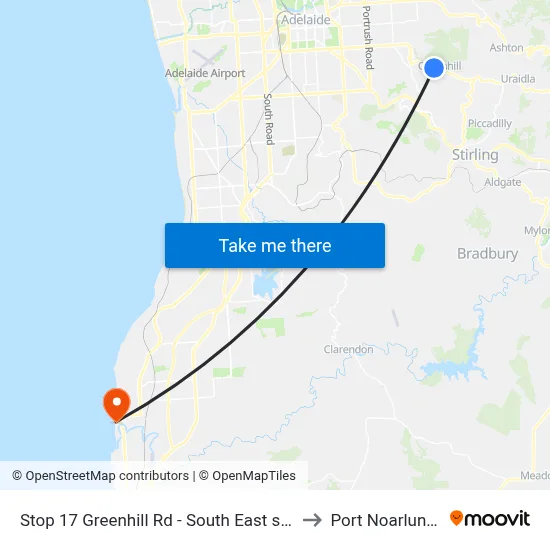 Stop 17 Greenhill Rd - South East side to Port Noarlunga map