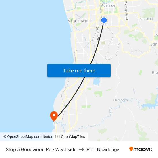 Stop 5 Goodwood Rd - West side to Port Noarlunga map