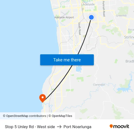 Stop 5 Unley Rd - West side to Port Noarlunga map