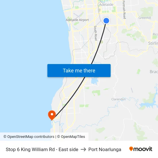 Stop 6 King William Rd - East side to Port Noarlunga map