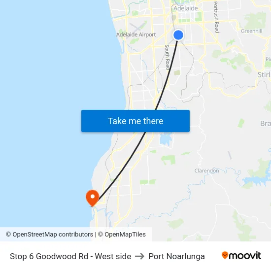 Stop 6 Goodwood Rd - West side to Port Noarlunga map