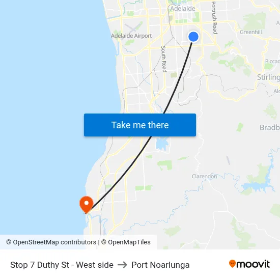 Stop 7 Duthy St - West side to Port Noarlunga map