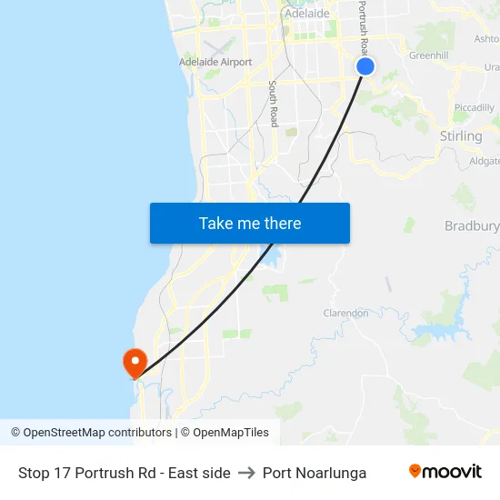 Stop 17 Portrush Rd - East side to Port Noarlunga map