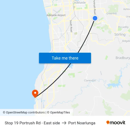 Stop 19 Portrush Rd - East side to Port Noarlunga map