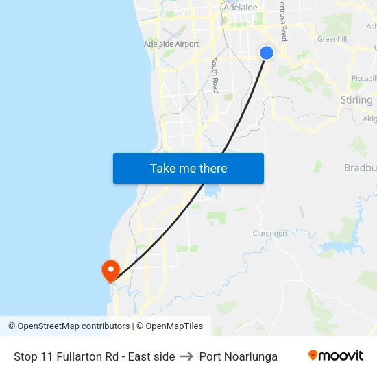 Stop 11 Fullarton Rd - East side to Port Noarlunga map