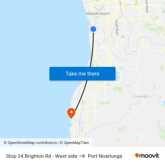 Stop 24 Brighton Rd - West side to Port Noarlunga map