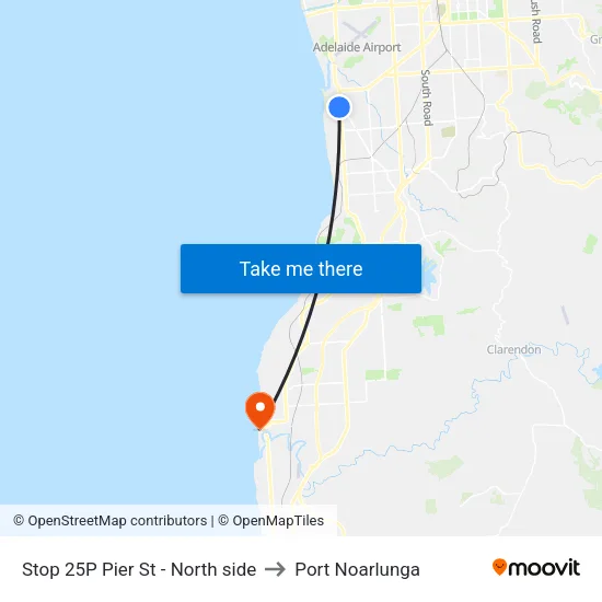 Stop 25P Pier St - North side to Port Noarlunga map
