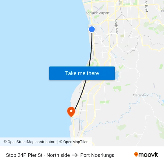 Stop 24P Pier St - North side to Port Noarlunga map