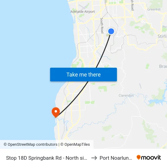 Stop 18D Springbank Rd - North side to Port Noarlunga map