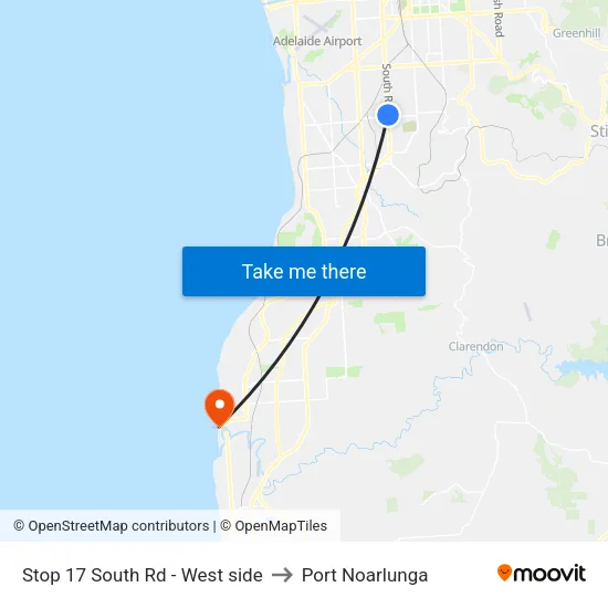 Stop 17 South Rd - West side to Port Noarlunga map