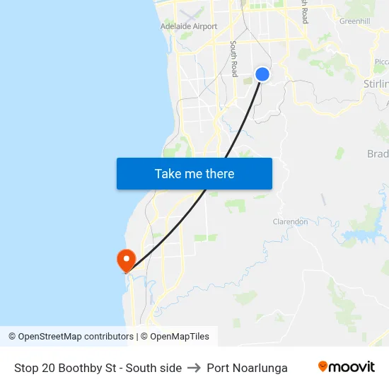 Stop 20 Boothby St - South side to Port Noarlunga map