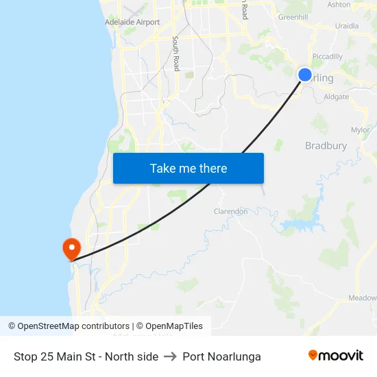 Stop 25 Main St - North side to Port Noarlunga map