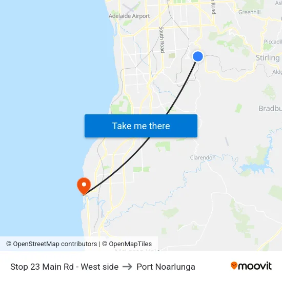 Stop 23 Main Rd - West side to Port Noarlunga map