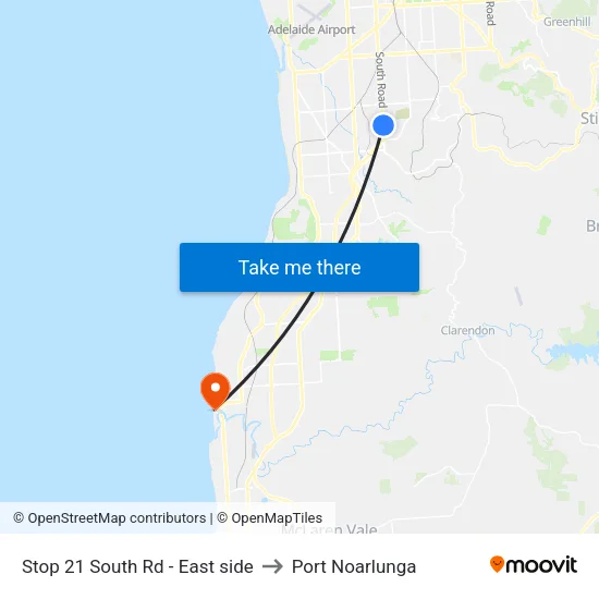 Stop 21 South Rd - East side to Port Noarlunga map