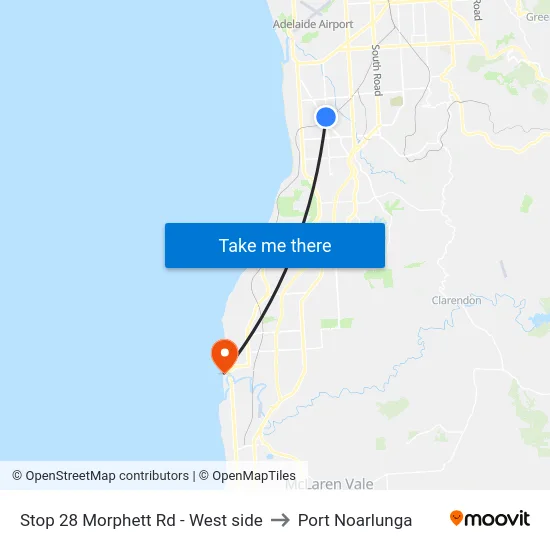Stop 28 Morphett Rd - West side to Port Noarlunga map