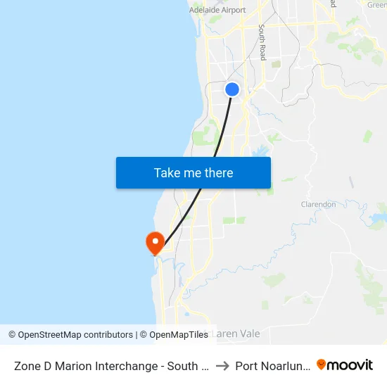 Zone D Marion Interchange - South side to Port Noarlunga map