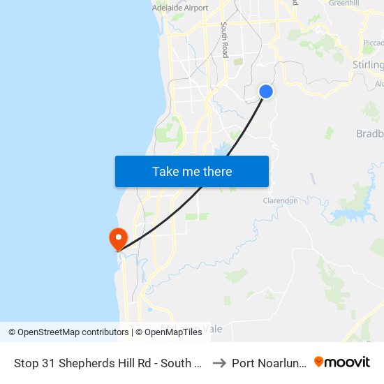 Stop 31 Shepherds Hill Rd - South side to Port Noarlunga map