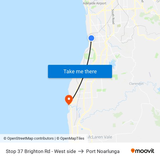 Stop 37 Brighton Rd - West side to Port Noarlunga map