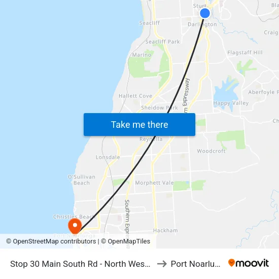 Stop 30 Main South Rd - North West side to Port Noarlunga map