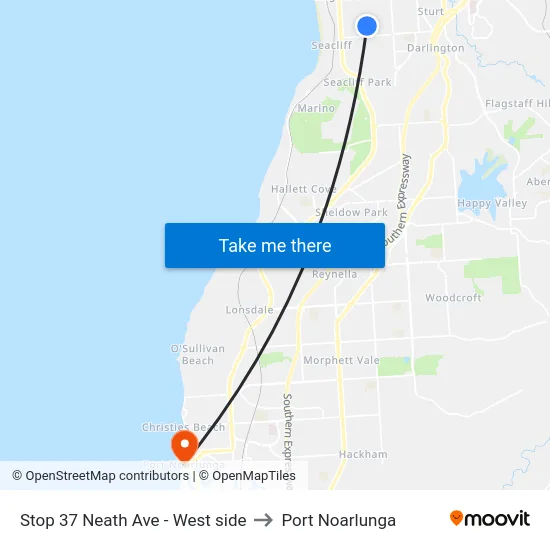 Stop 37 Neath Ave - West side to Port Noarlunga map