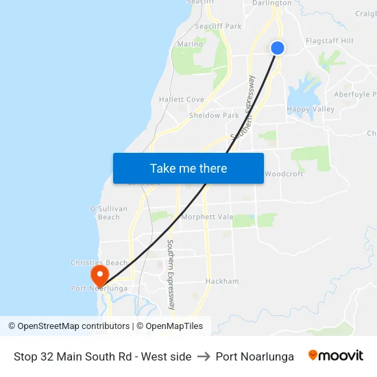 Stop 32 Main South Rd - West side to Port Noarlunga map