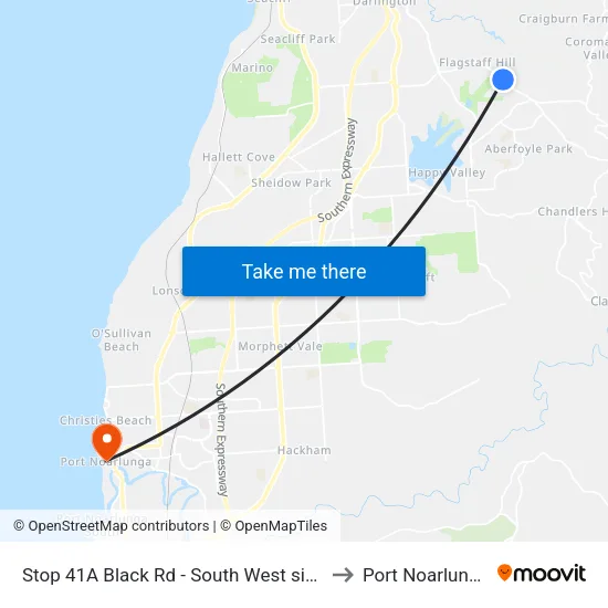 Stop 41A Black Rd - South West side to Port Noarlunga map