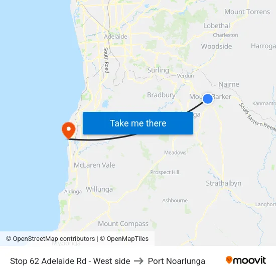 Stop 62 Adelaide Rd - West side to Port Noarlunga map