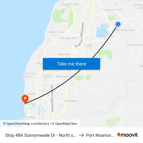 Stop 48A Sunnymeade Dr - North side to Port Noarlunga map
