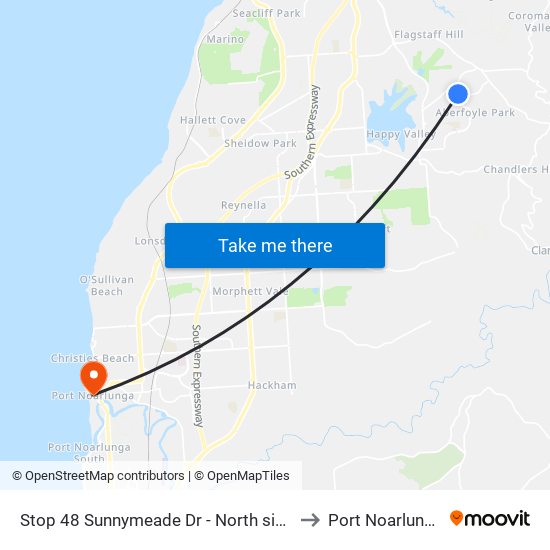 Stop 48 Sunnymeade Dr - North side to Port Noarlunga map